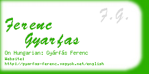 ferenc gyarfas business card